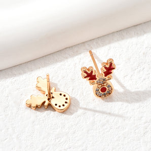 2023 Christmas New red Antler Stud Earrings Temperament Niche Design Versatile Personalized Earrings Gift Jewelry
