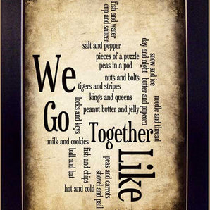 "We Go Together I" By Susan Ball, Printed Wall Art, Ready To Hang Framed Poster, Black Frame