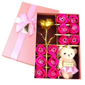 1 Soap Flower Gift Teddy Bear Flower Petal Valentine