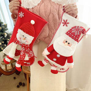 Christmas Stocking Socks Decorations for Home Christmas Ornaments Xmas Santa Claus New Christmas Gifts for New Year Gift Bag
