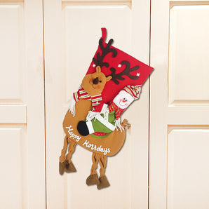 Christmas Stockings, 3D Plush Fireplace Hanging Stockings for Family Christmas Decoration