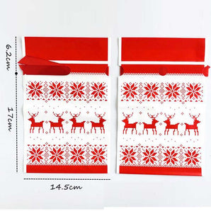 20 Pcs White Red Elk Snowflake Drawstring Bag Gift Wrapping Bags Christmas Candy Bag Gift Wrap Cute Party Favor Supplies