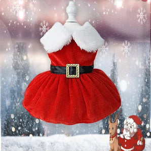 Christmas Dog Dresses ForSmall Dog Clothes Christmas Cat Pet Dress Fancy Princess Puppy Dress Festival Apparel