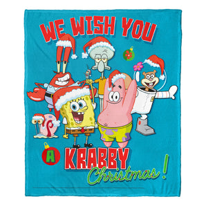 SpongeBob; Krabby Christmas Aggretsuko Comics Silk Touch Throw Blanket; 50" x 60"