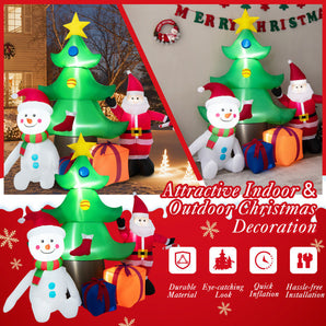 7.2 Feet Inflatable Lighted Christmas Decoration Tree with Santa Claus