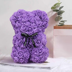 25cm/40cm Rose Bear Valentine Day Artificial Flower Teddy Rose Bear 2023 Decoration Women Valentines Gifts
