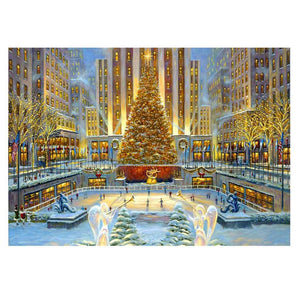 500 Piece Wooden Jigsaw Puzzles Oil Painting Jigsaw Puzzles Game Decoration Gift; Christmas Tree