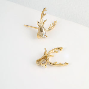 2023 Christmas New Antler Stud Earrings Temperament Niche Design Versatile Personalized Earrings Gift Jewelry