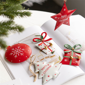 Christmas Tree Hanging Ornaments Nodic Style Gift Box Star Bell New Year Xmas Party Home Decor Pendant Noel Navidad