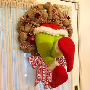 Christmas Thief Wreath Front Door Decoration Family Gathering Decoration Window Wall Indoor And Outdoor Wreath Christmas Halloween Thanksgiving Gift Christmas, Halloween, Thanksgiving Day Gift