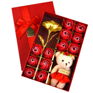 1 Soap Flower Gift Teddy Bear Flower Petal Valentine