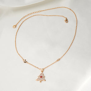 New Christmas tree with five-pointed star necklace Christmas jewelry Santa Claus holiday gift