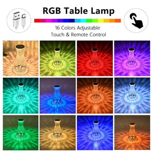 Vase Shape Atmosphere Crystal Lamp Romantic Bedside Diamond Table Lamp Home Christmas Decorations LED Lights