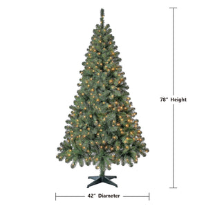 6.5 ft Pre-Lit Madison Pine Black Artificial Christmas Tree, Clear Incandescent Lights