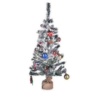 3 ft covering 90 branch tips Artificial flocking snow Christmas Tree for Holiday Decoration
