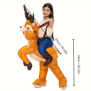Boy & Girl Christmas Inflatable Costume Props, Cute Elk Design Cosplay Suite Party Decors