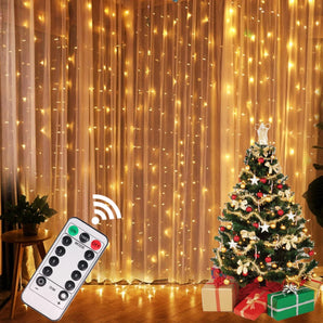 Christmas Lights Curtain Garland Merry Christmas Decorations For Home Christmas Ornaments Xmas Gifts Navidad 2024 New Year Decor Warm Color