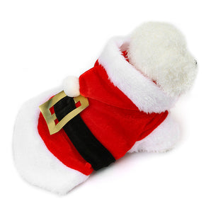 Christmas Pet Clothes For Small & Medium Dog; Santa Claus Dog Hoodie; Winter Pet Jacket