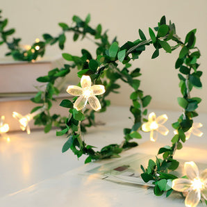 1pc Cherry Blossom Cane Light String Easter Party Wedding Site Layout Fairy Lights Battery Powered 4.9ft/10lLED; 9.9ft/20LED; 16.4ft/50LED Christmas Fairy Lights Courtyard Decoration