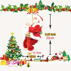 Electric Climbing Santa With Music Electric Santa Claus Climbing Rope Ladder Electric Santa Claus Climbing Rope Ladder Climbing Santa Plush Doll Toy For Indoor Outdoor Christmas Holiday Decor