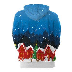 New Christmas Women and Men Youth Digital Print Hooded Sweater